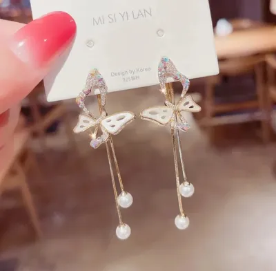 Butterfly Design Stunning Long Earrings